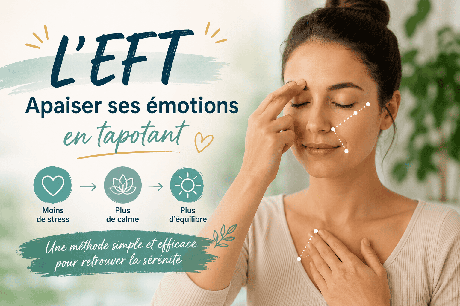 EFT : tapotements doux sur les points d'acupression pour apaiser les émotions