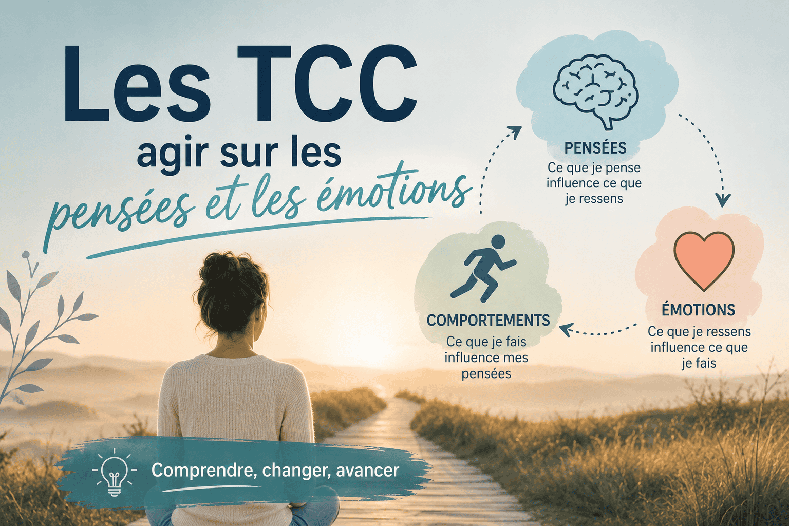 Séance de TCC : travail sur les pensées et les comportements